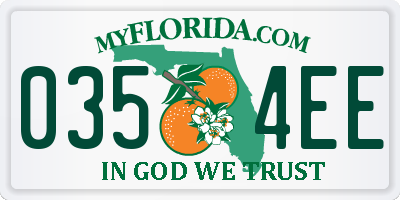FL license plate 0354EE