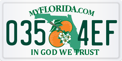 FL license plate 0354EF