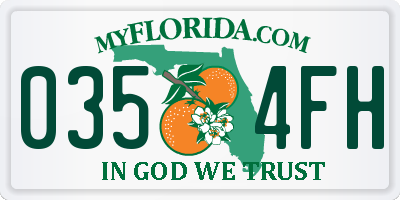 FL license plate 0354FH