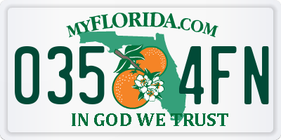 FL license plate 0354FN