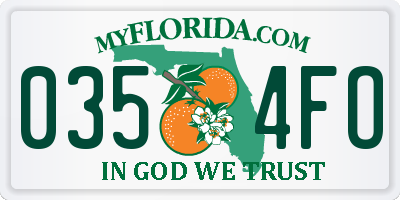 FL license plate 0354FO