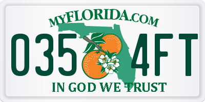 FL license plate 0354FT