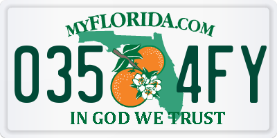 FL license plate 0354FY