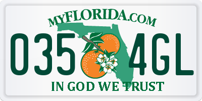 FL license plate 0354GL