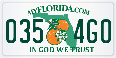 FL license plate 0354GO