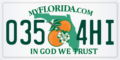 FL license plate 0354HI