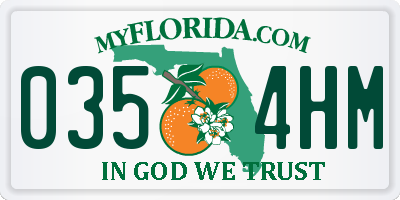 FL license plate 0354HM