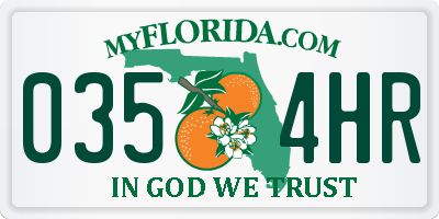 FL license plate 0354HR