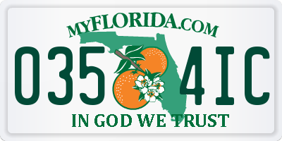 FL license plate 0354IC
