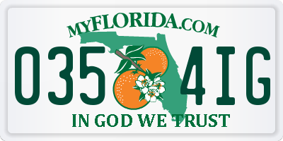 FL license plate 0354IG