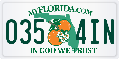 FL license plate 0354IN