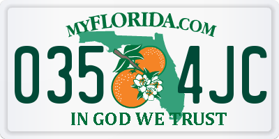 FL license plate 0354JC