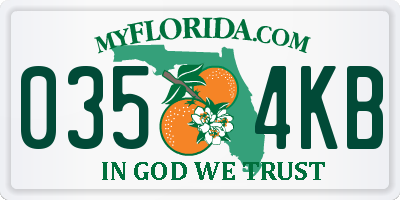FL license plate 0354KB