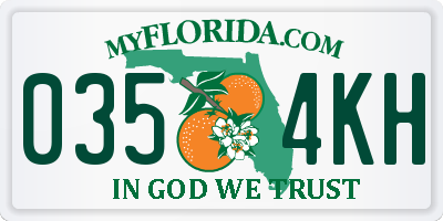 FL license plate 0354KH