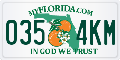 FL license plate 0354KM