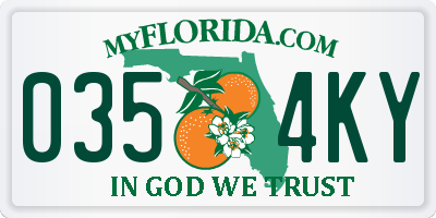 FL license plate 0354KY