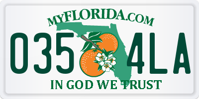 FL license plate 0354LA