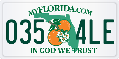 FL license plate 0354LE