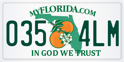 FL license plate 0354LM
