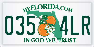 FL license plate 0354LR