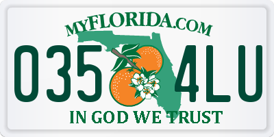 FL license plate 0354LU