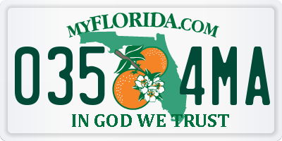 FL license plate 0354MA