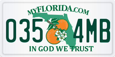 FL license plate 0354MB