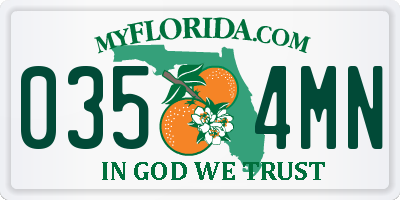 FL license plate 0354MN