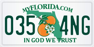 FL license plate 0354NG