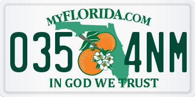 FL license plate 0354NM