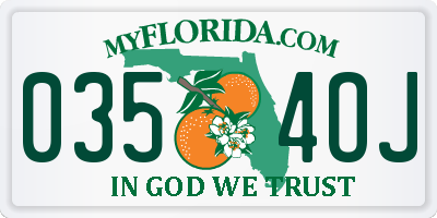 FL license plate 0354OJ