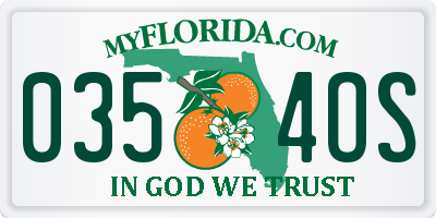 FL license plate 0354OS