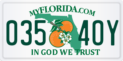 FL license plate 0354OY
