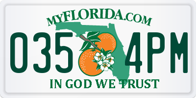 FL license plate 0354PM