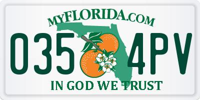 FL license plate 0354PV