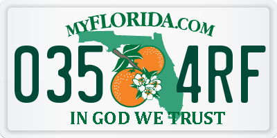 FL license plate 0354RF