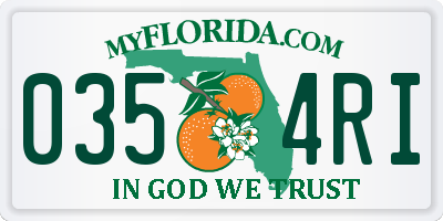 FL license plate 0354RI