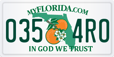 FL license plate 0354RO
