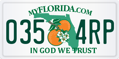 FL license plate 0354RP
