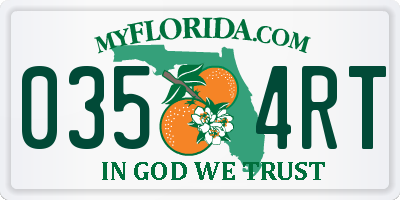 FL license plate 0354RT