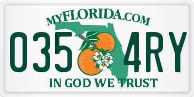 FL license plate 0354RY