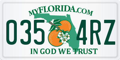 FL license plate 0354RZ