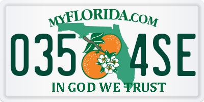 FL license plate 0354SE