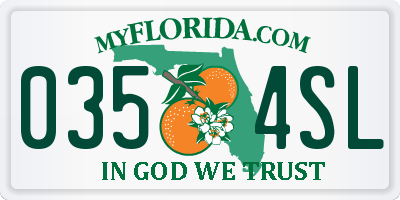 FL license plate 0354SL