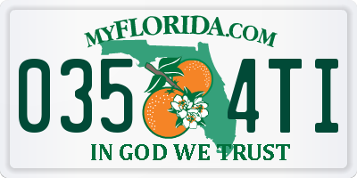 FL license plate 0354TI