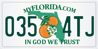 FL license plate 0354TJ