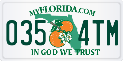 FL license plate 0354TM