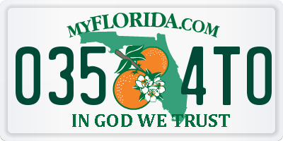 FL license plate 0354TO