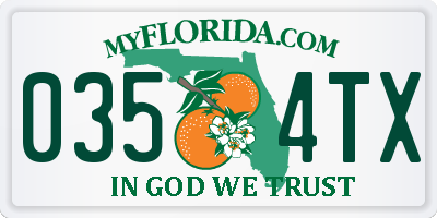 FL license plate 0354TX