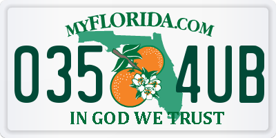 FL license plate 0354UB